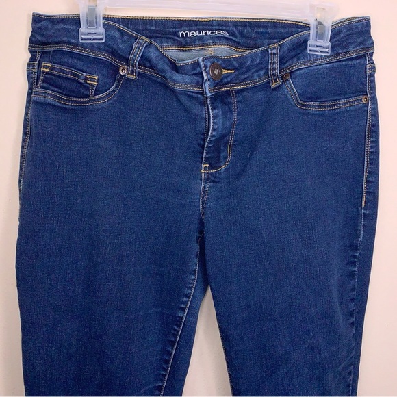 Large Reg Maurices Blue Skinny Jeans Stretch Fitted denim Casual - Picture 11 of 13